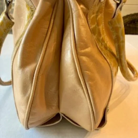 Pulicati Italian Leather bag with snakeskin handles and trim - Picture 9 of 10